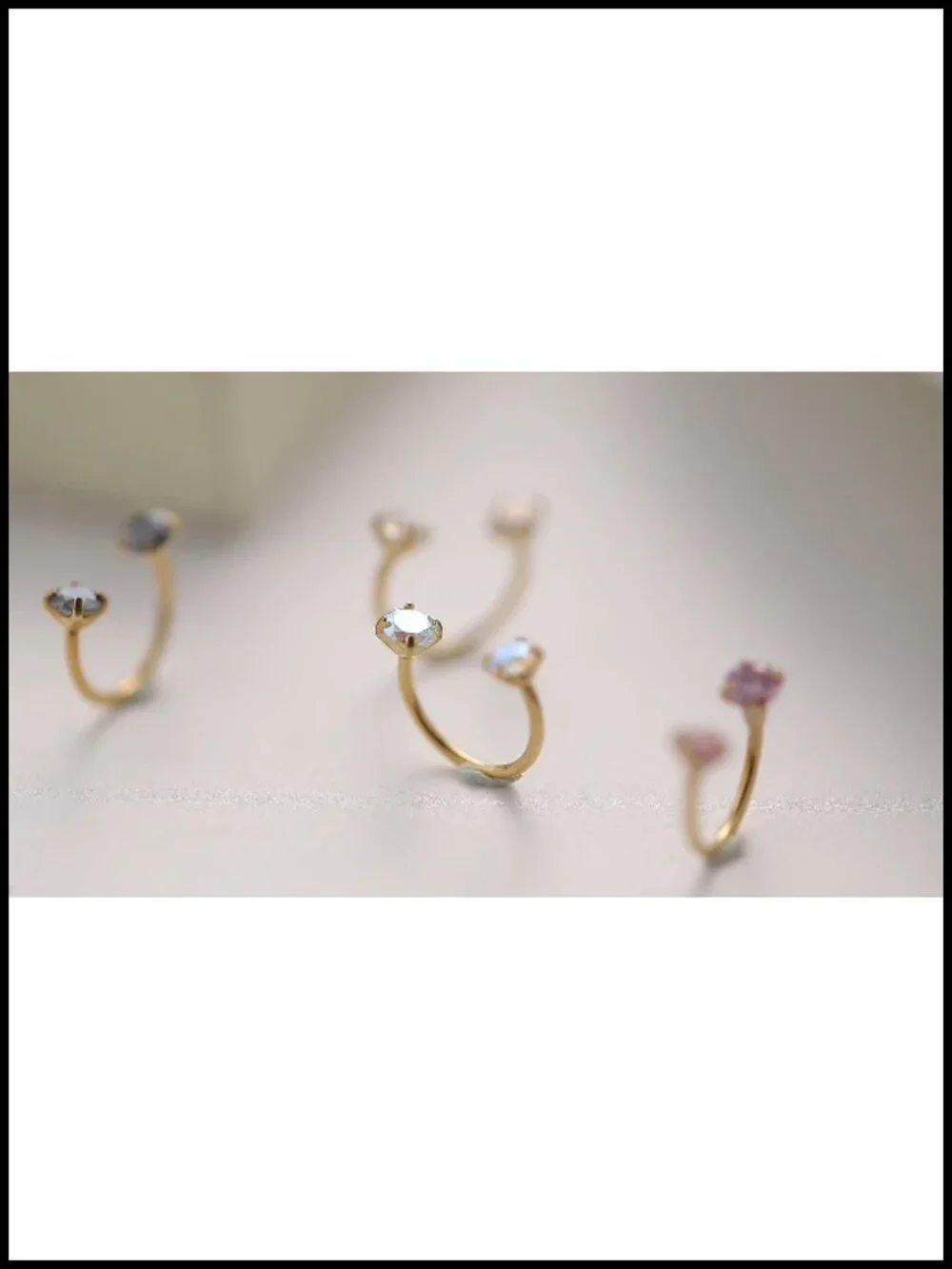 20g Titanium Moissanite Horseshoe Nose Rings with Piercing Tools